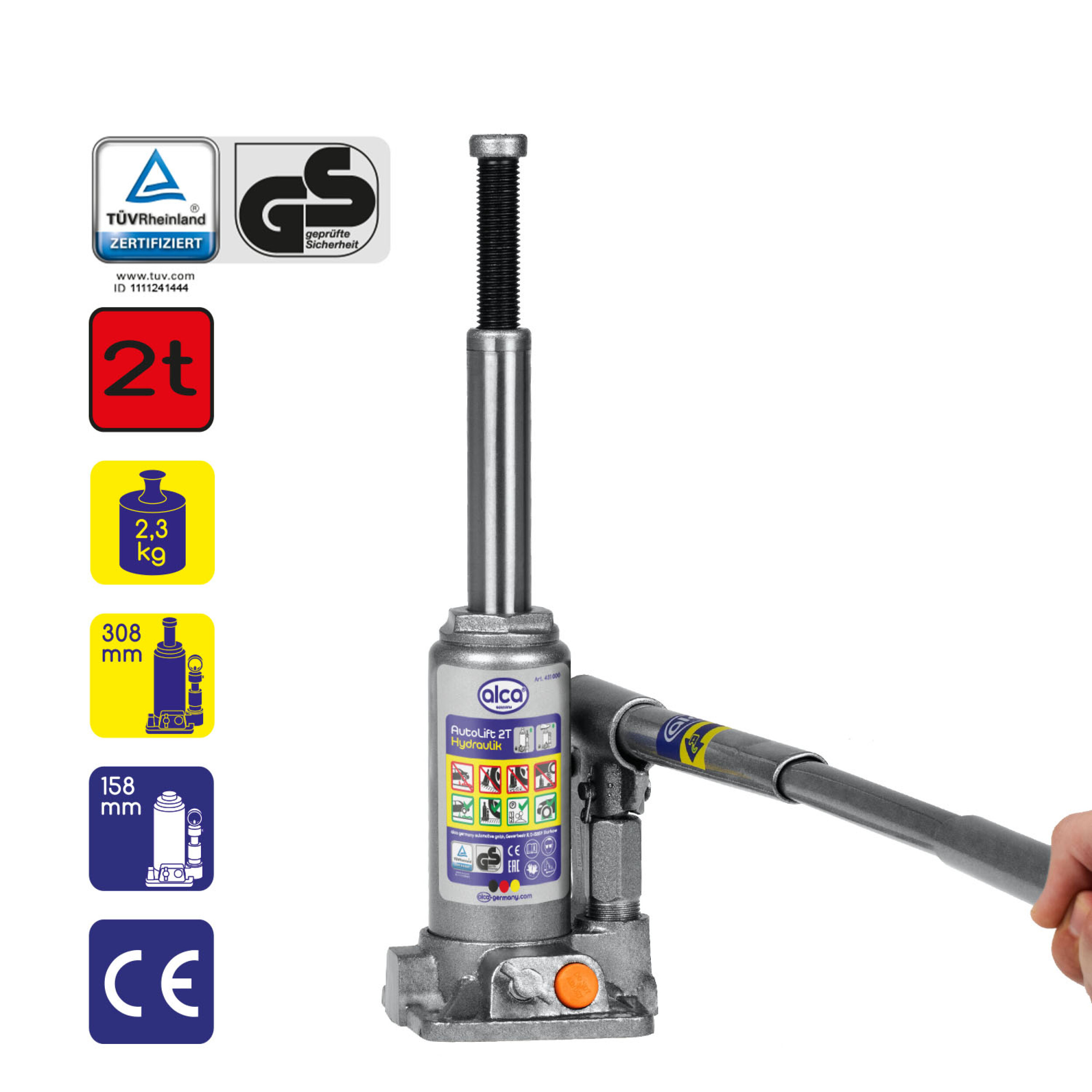 Hydraulischer Unterstellheber | alca® Auto Lift Hydraulik 2t