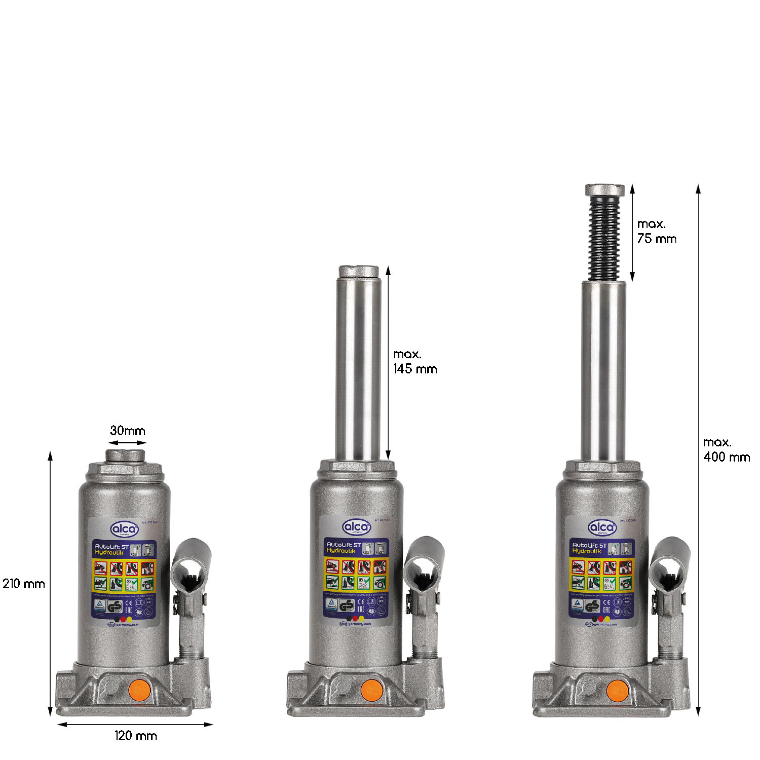Hydraulischer Unterstellheber im Koffer | alca® Auto Lift Hydraulik 5t