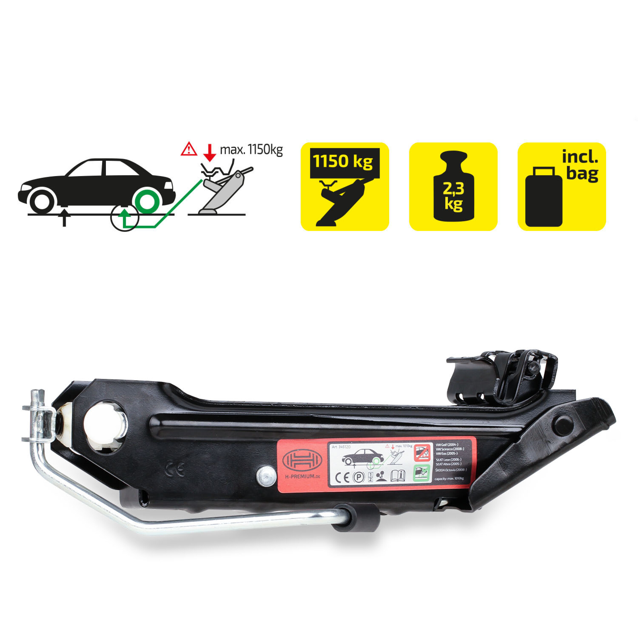 Wagenheber Passat/Superb 1150 kg | HEYNER® OEM Lift PRO