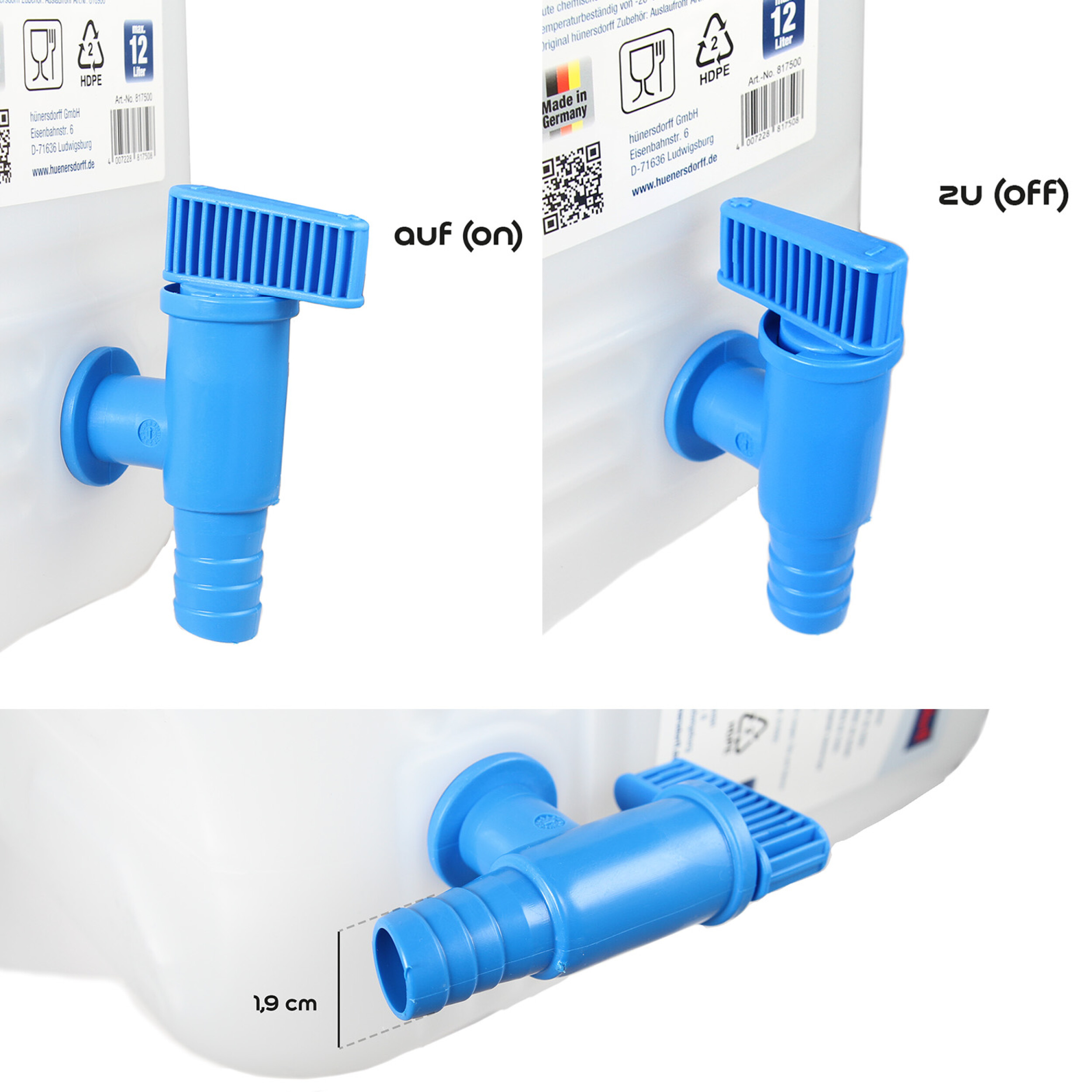 Wasserkanister natur mit Ablasshahn | alca® Water Can 12 L