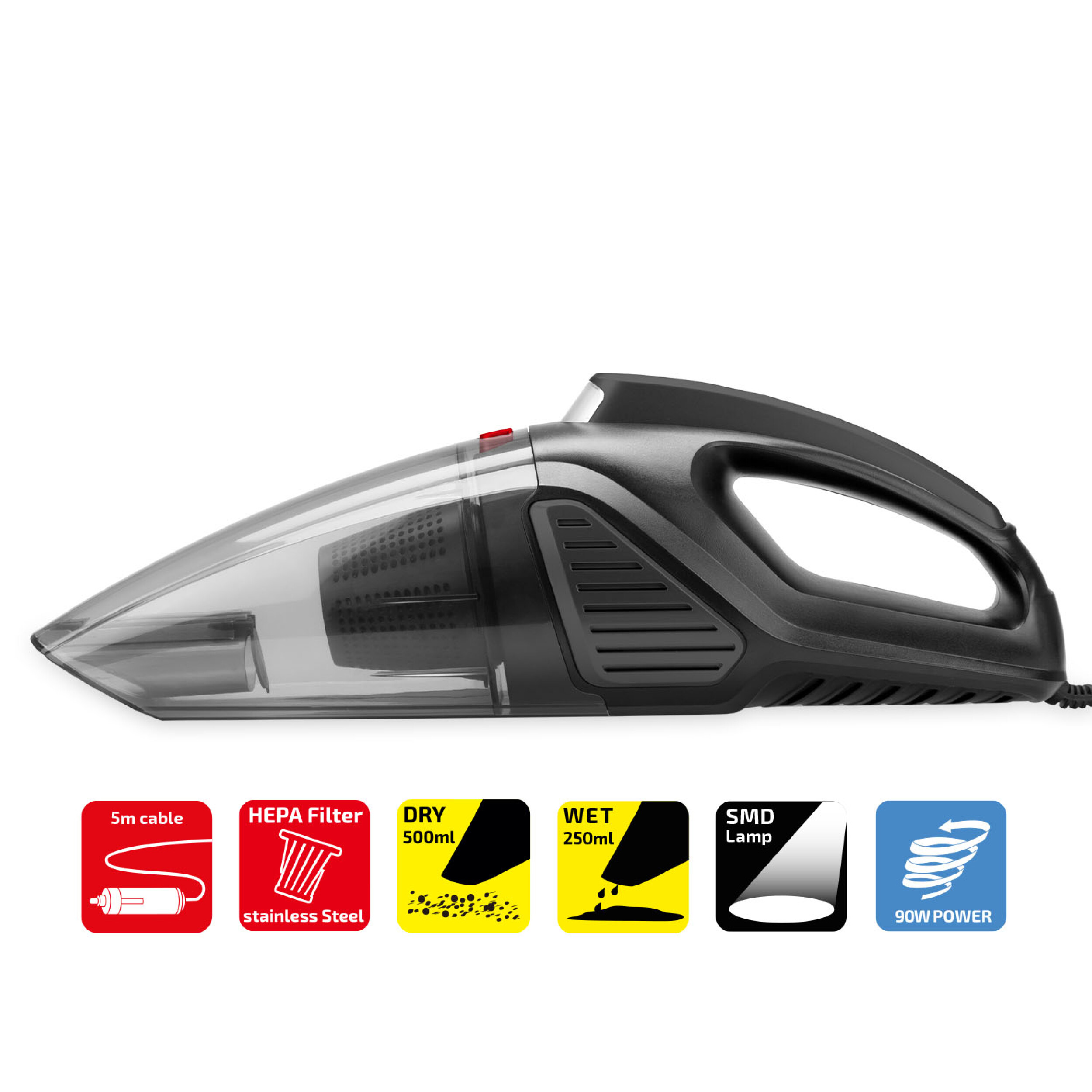 Autostaubsauger 12V 90W | HEYNER® Turbo Power PRO