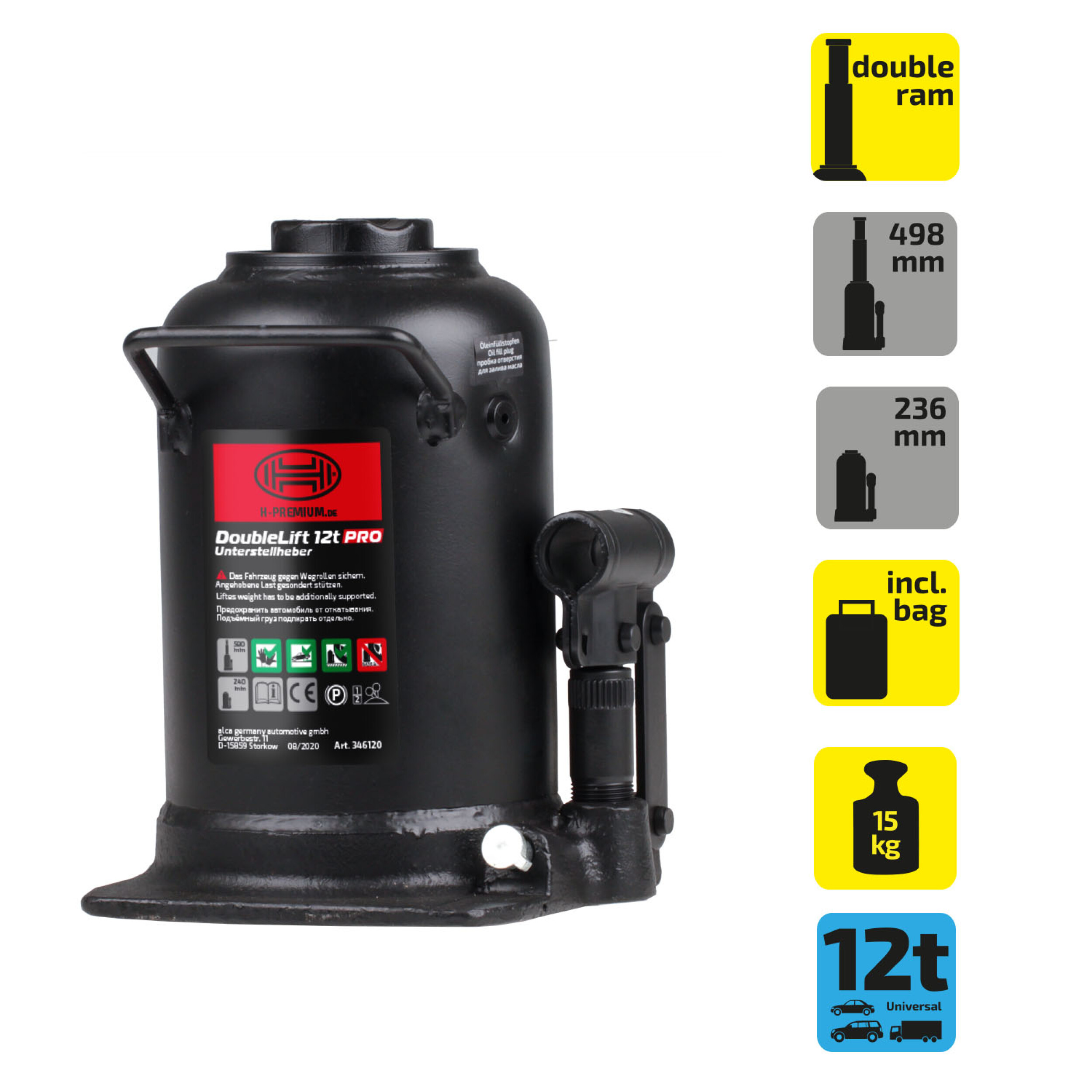 Hydraulischer Stempelwagenheber | HEYNER® DoubleLift 12t PRO