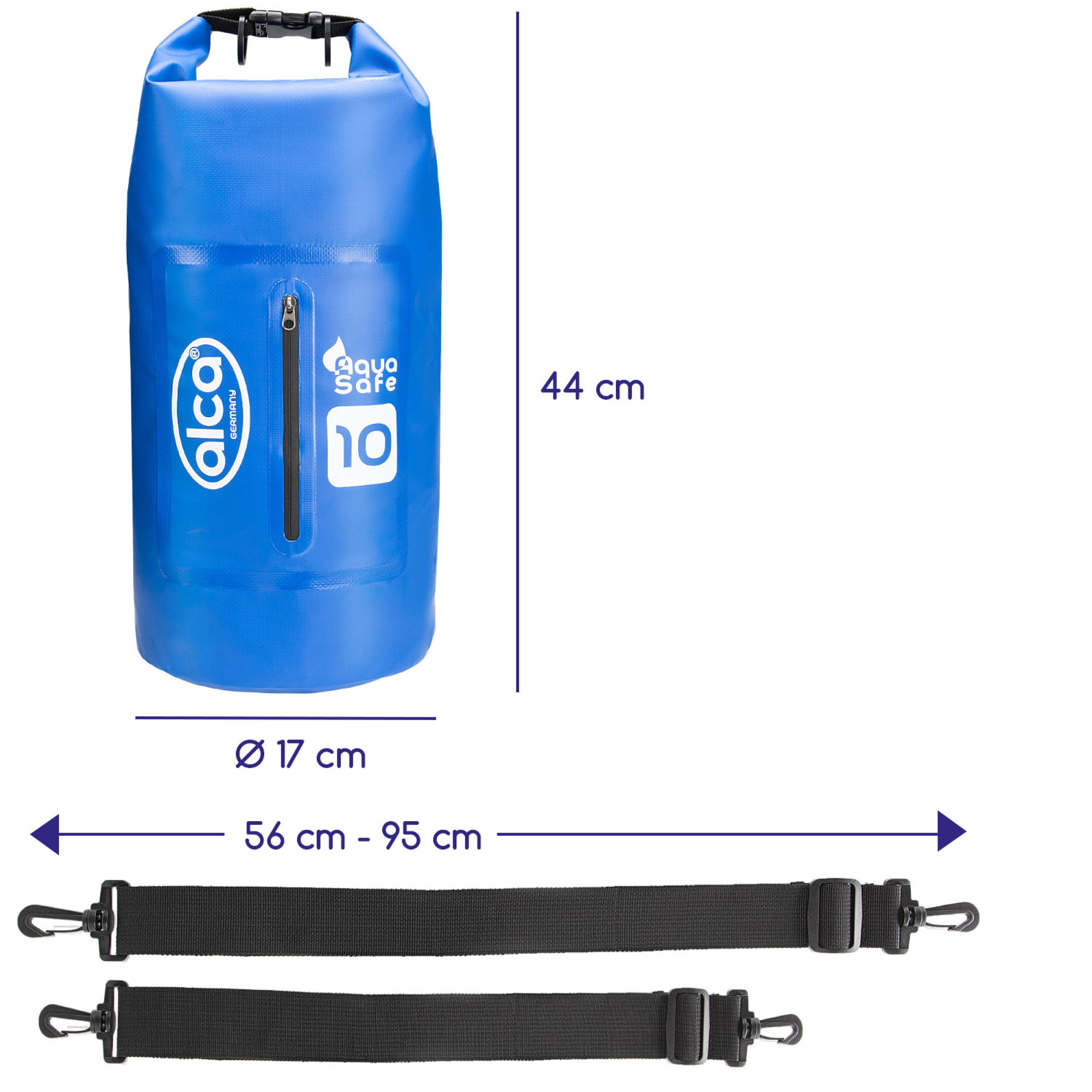 Waterproof dry bag with zippered pocket | alca® DRY BAG 10L