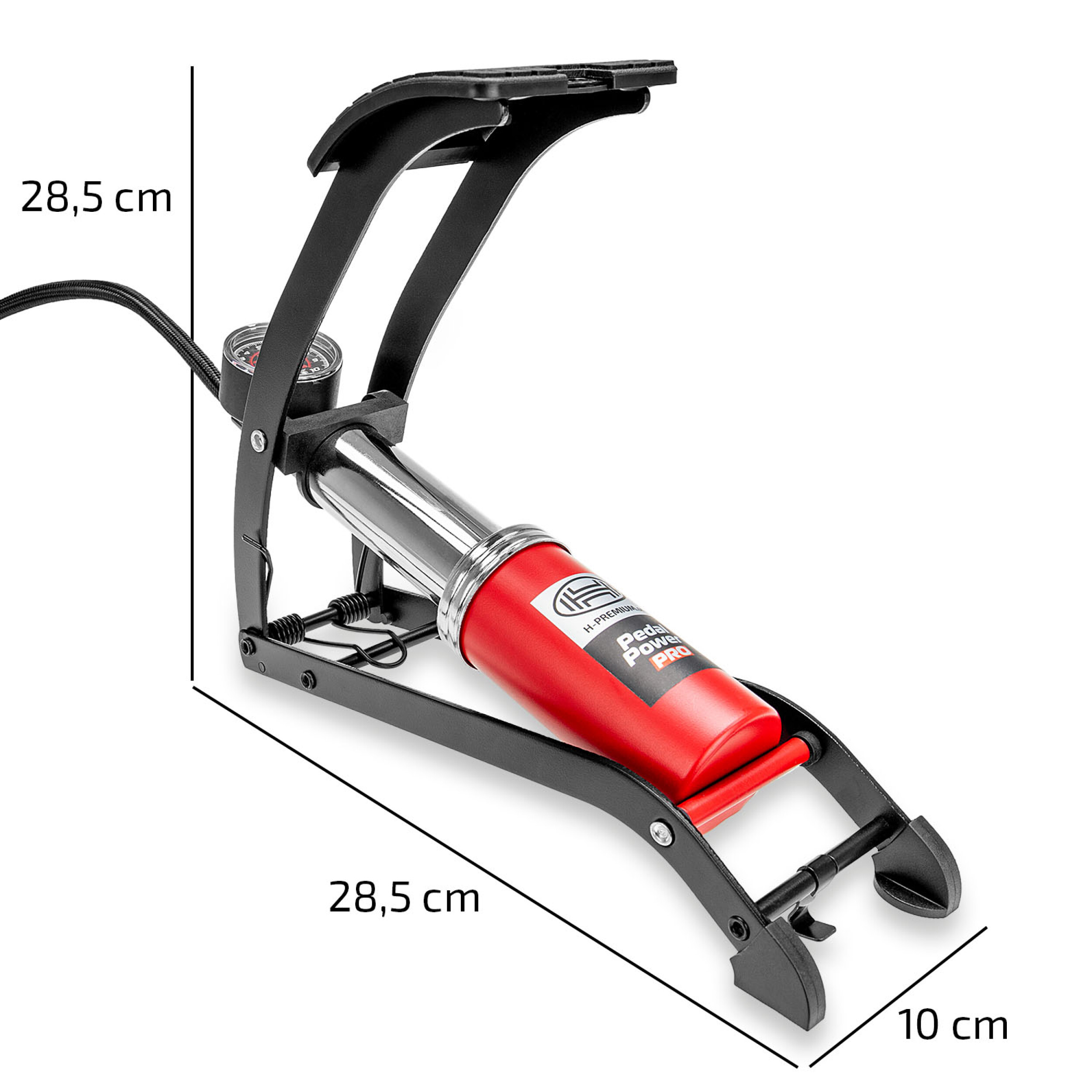 Fußluftpumpe mit Manometer | HEYNER® PedalPower PRO