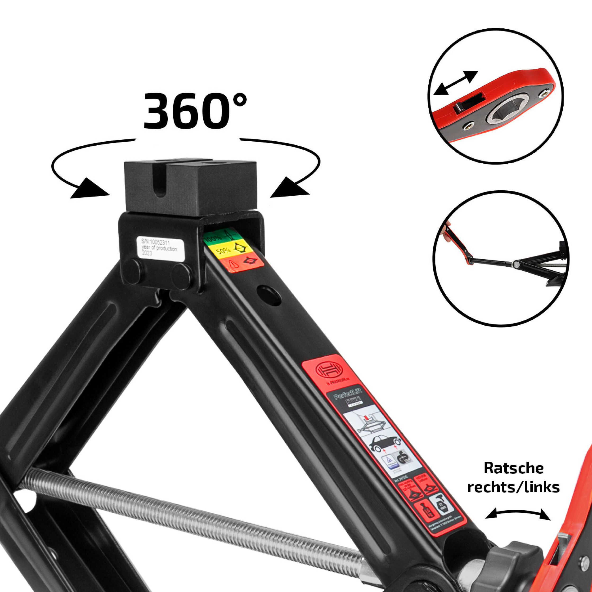 Scherenwagenheber 1,5t für VW "Black Edition" | HEYNER® PerfectLift M PRO