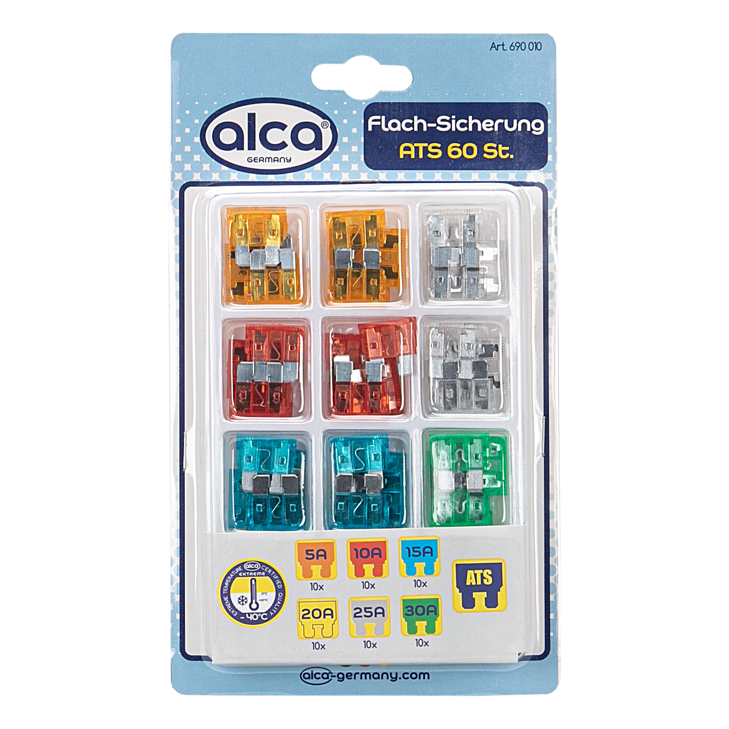 Flach-Sicherungen 5 - 30 A; 60 St. Set | alca® Fuse ATS Set L