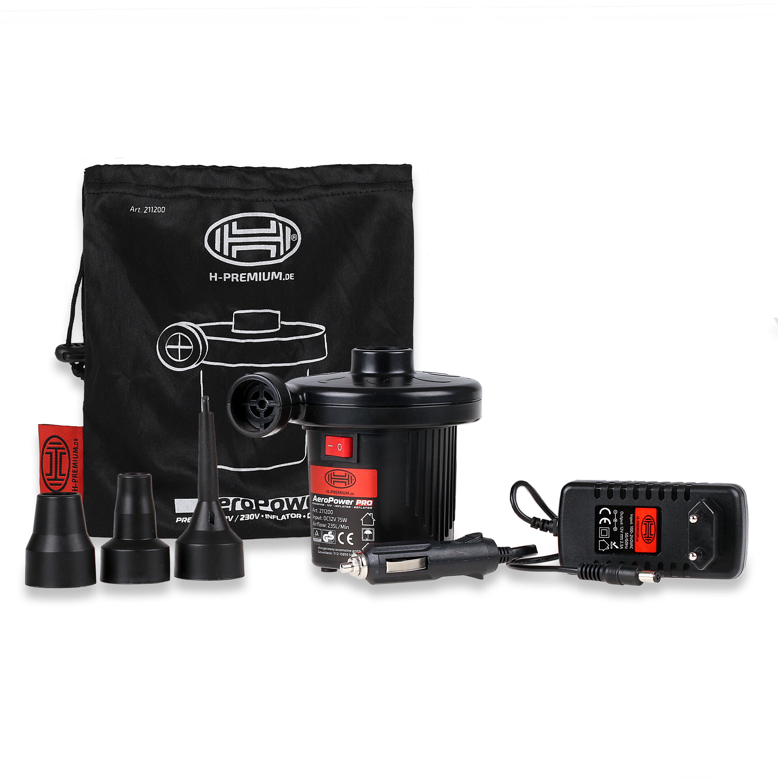 Camping-Luftpumpe 12 V + 230 V | HEYNER® AeroPower PRO