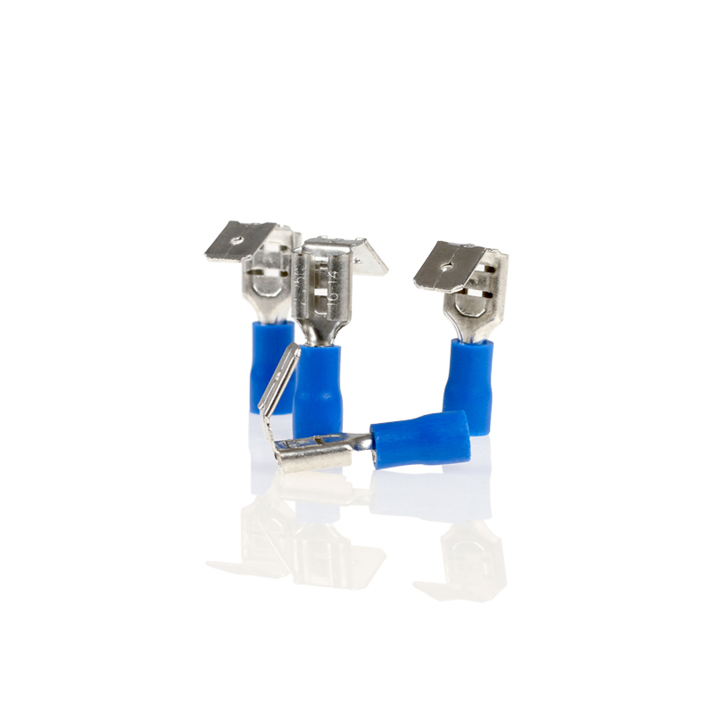 Flachsteckhülsen mit Abzweig blau 6,3mm 10St. | alca® Cable Connect