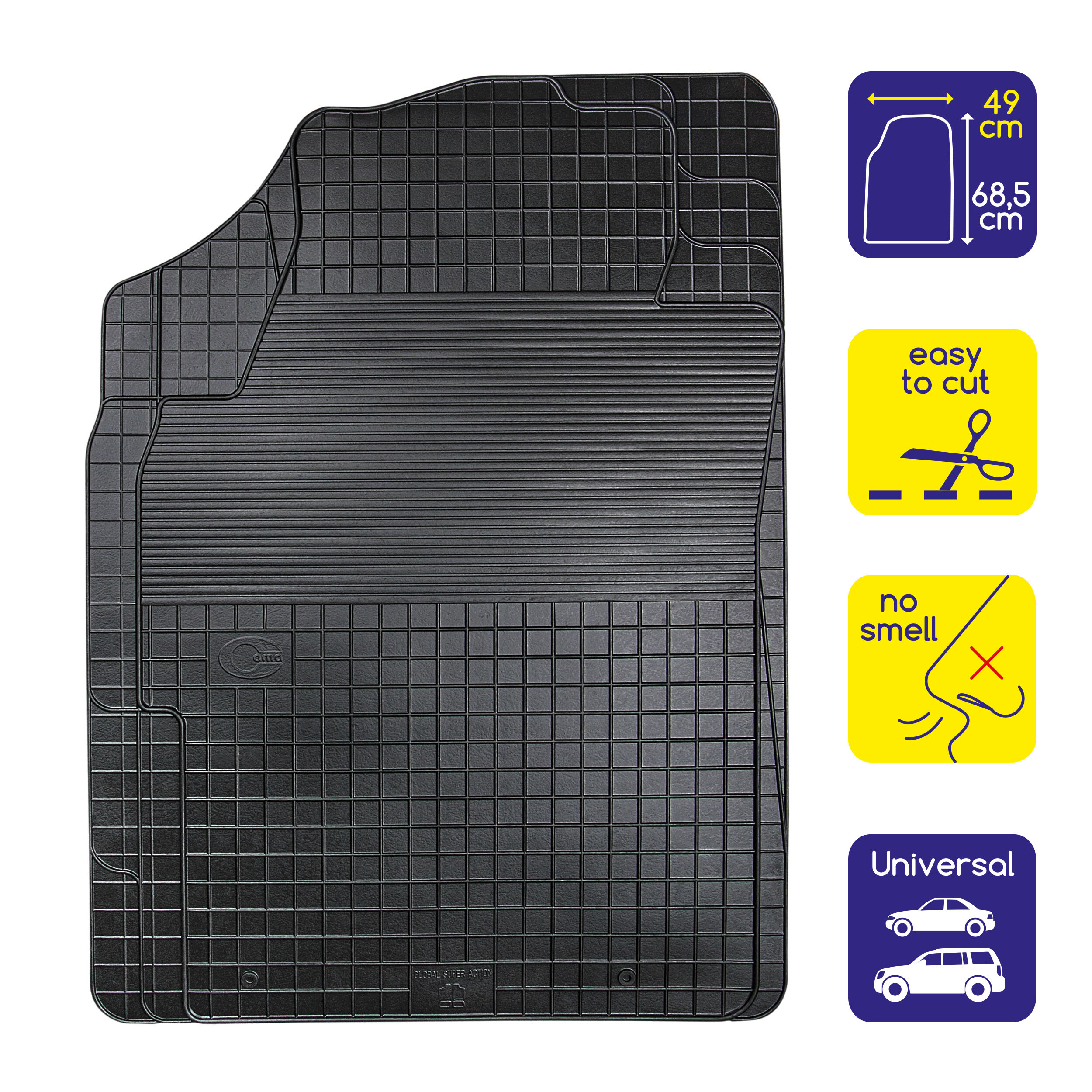 Rubber floor mats can be cut to size | alca® CarProtect Driver