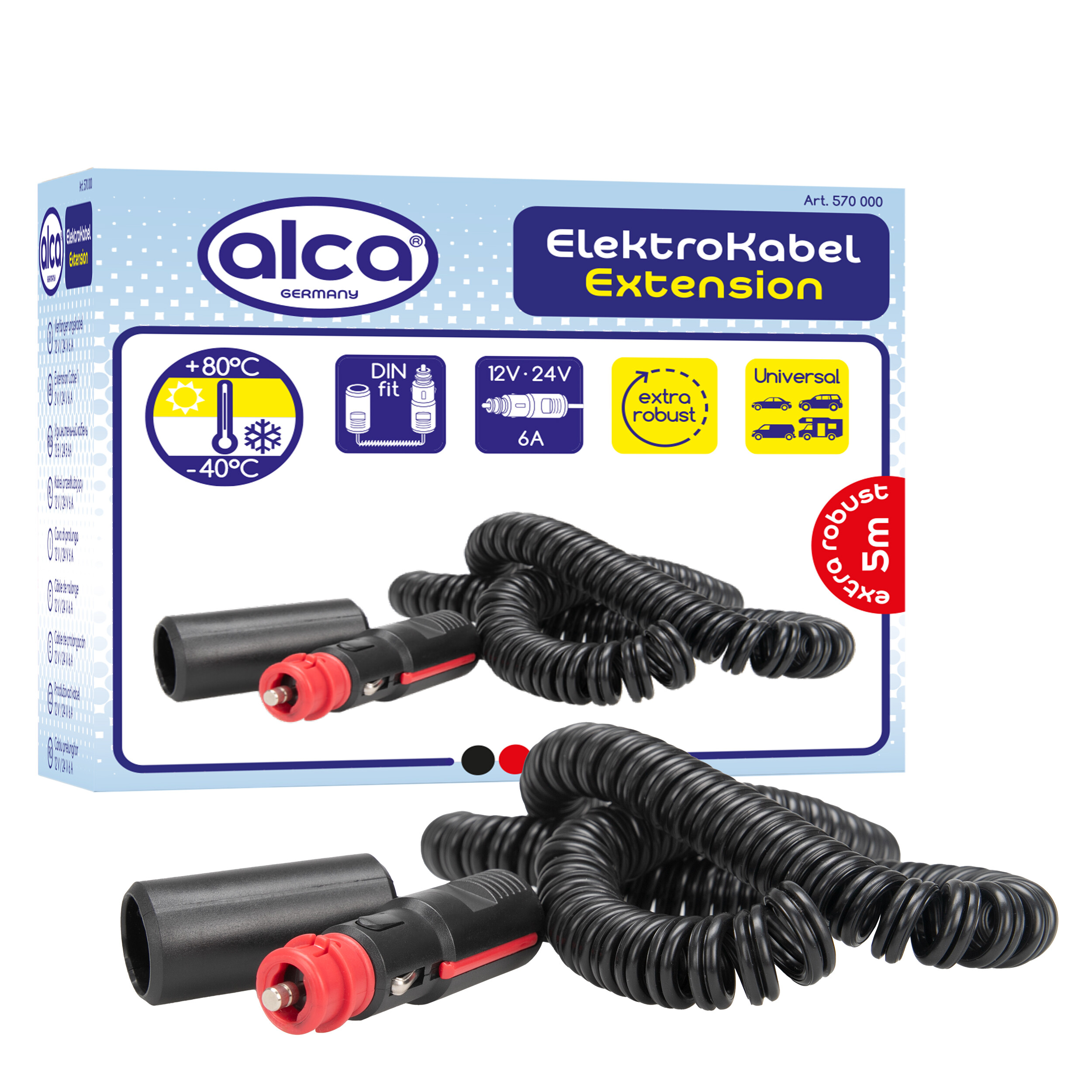 Verlängerungskabel 12 V / 24 V 6 A | alca® Electro Cable 5m