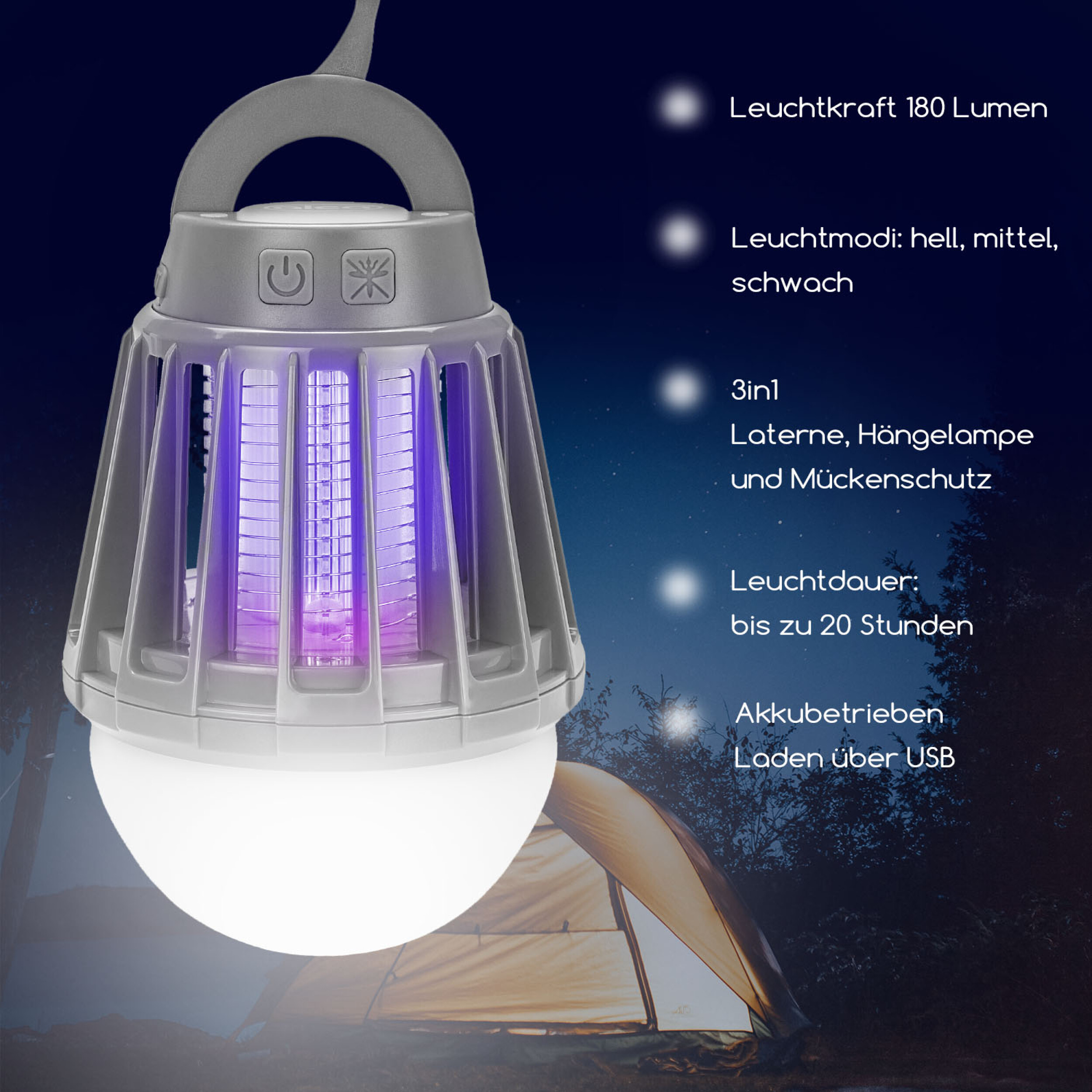 Elektrische Insektenlampe | alca® MosquitoVolt