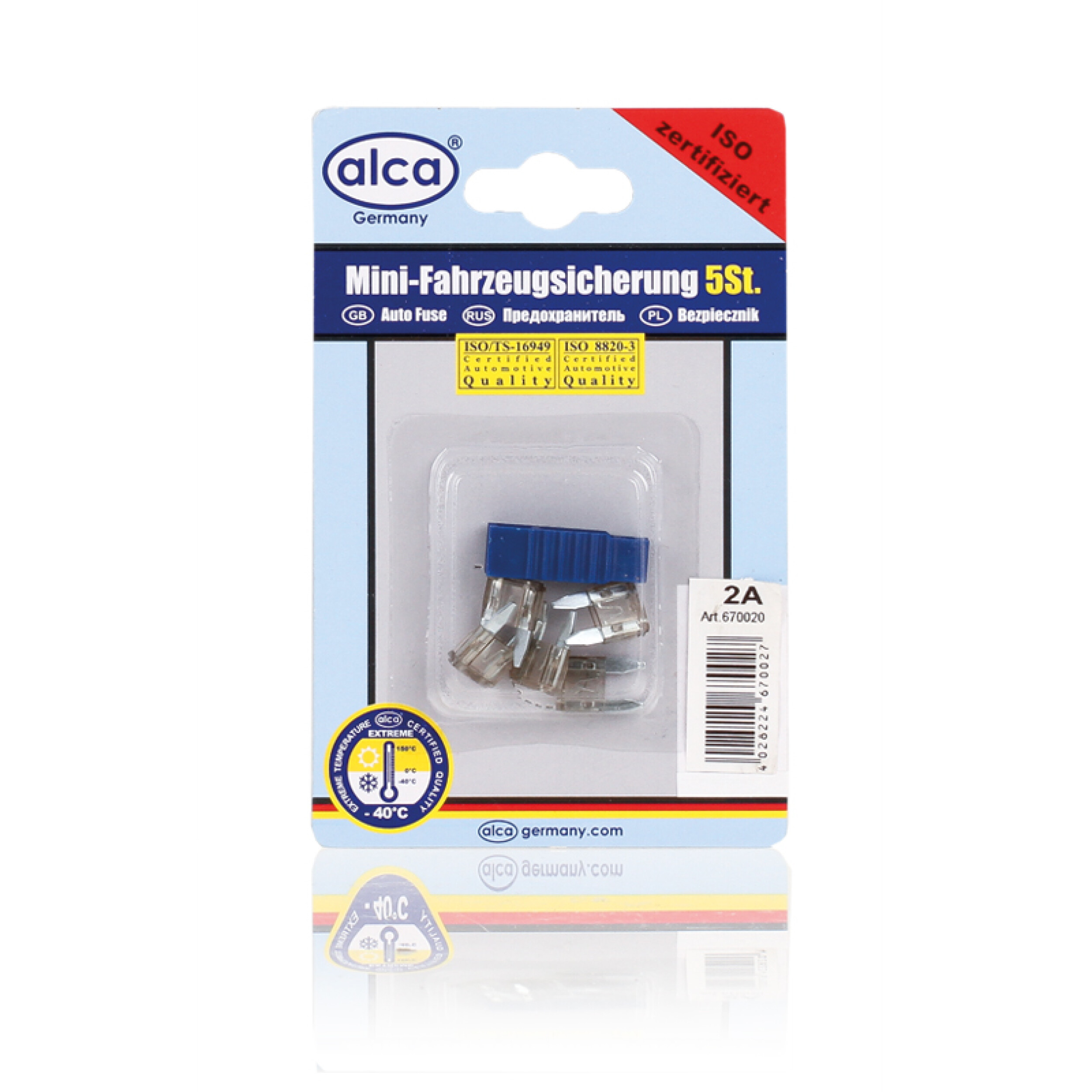 Mini-Sicherungen 5 Stück | alca® Fuse ATN 2A