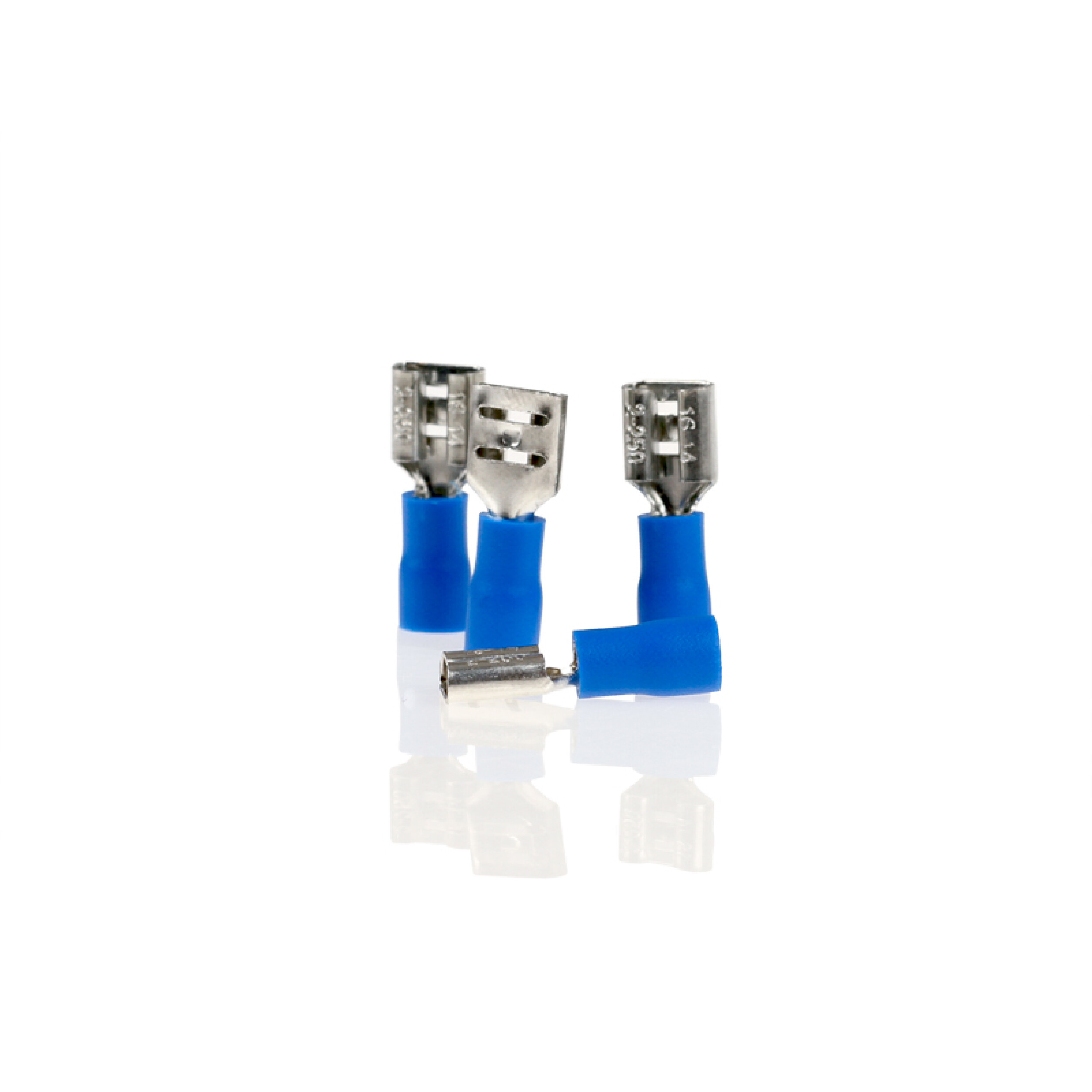 Flachsteckhülsen blau 10 Stück | alca® Cable Connect