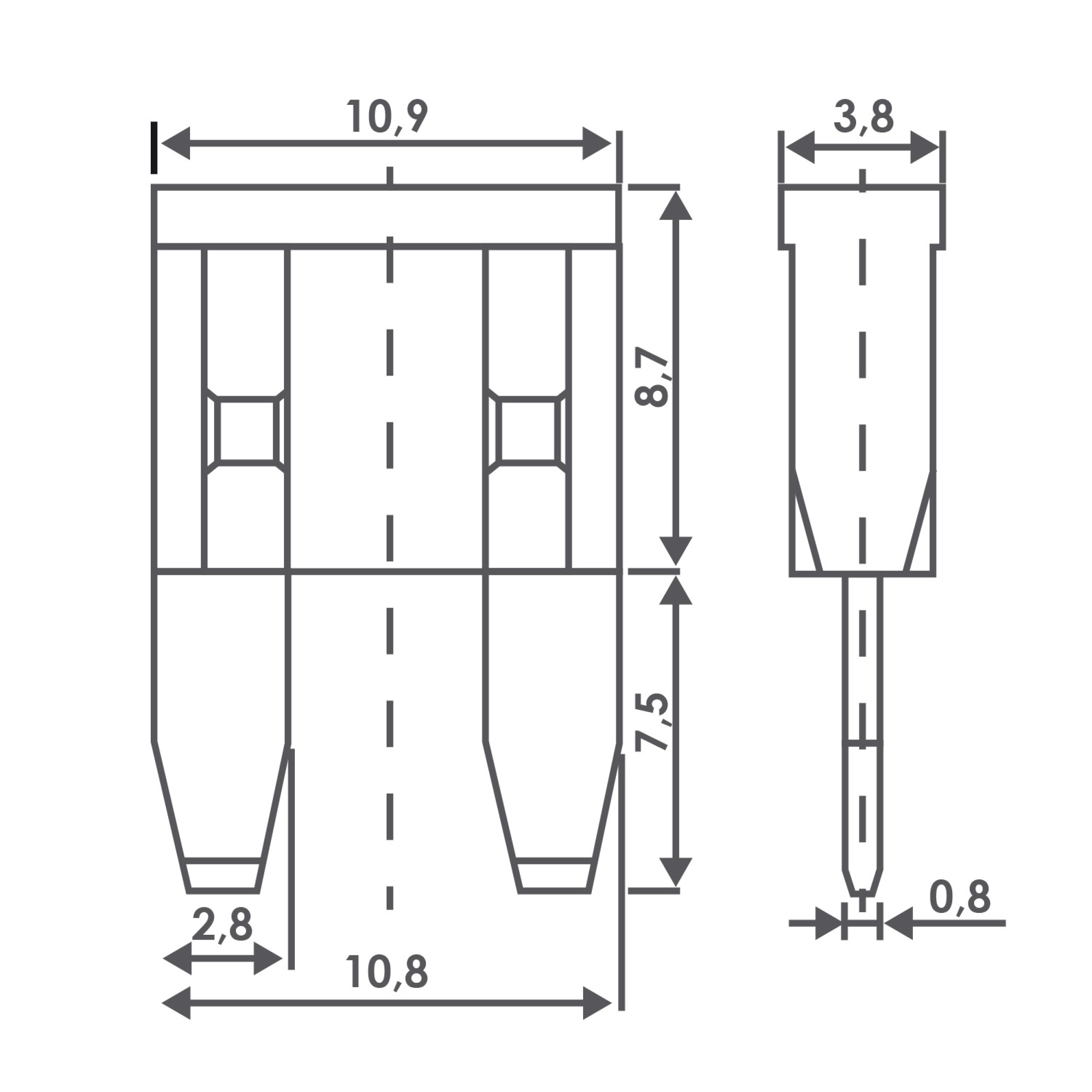 Mini-Sicherungen 5 Stück | alca® Fuse ATN 2A