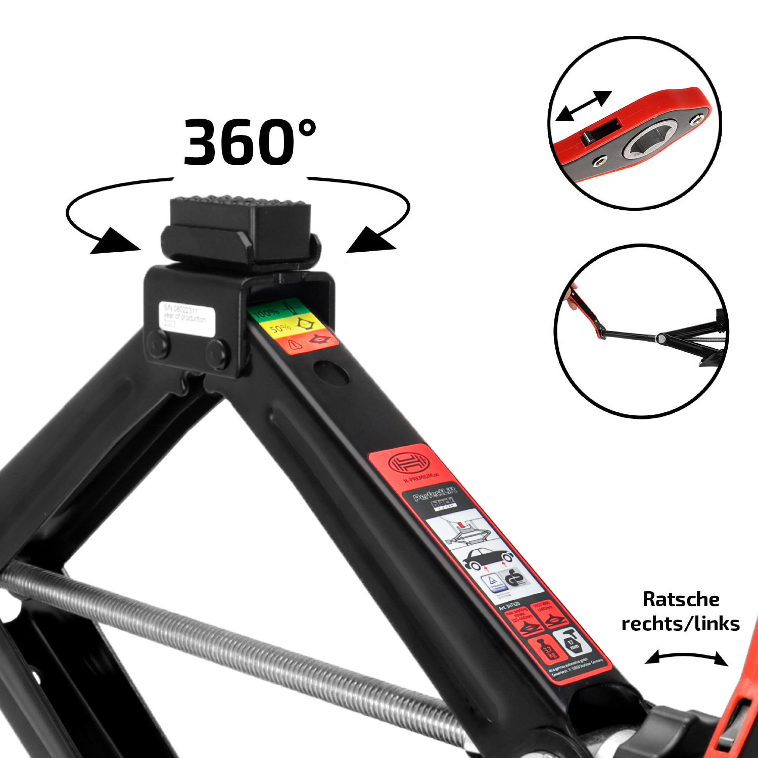 Scherenwagenheber SUV 2t für BMW "Black Edition" | HEYNER® PerfectLift L PRO