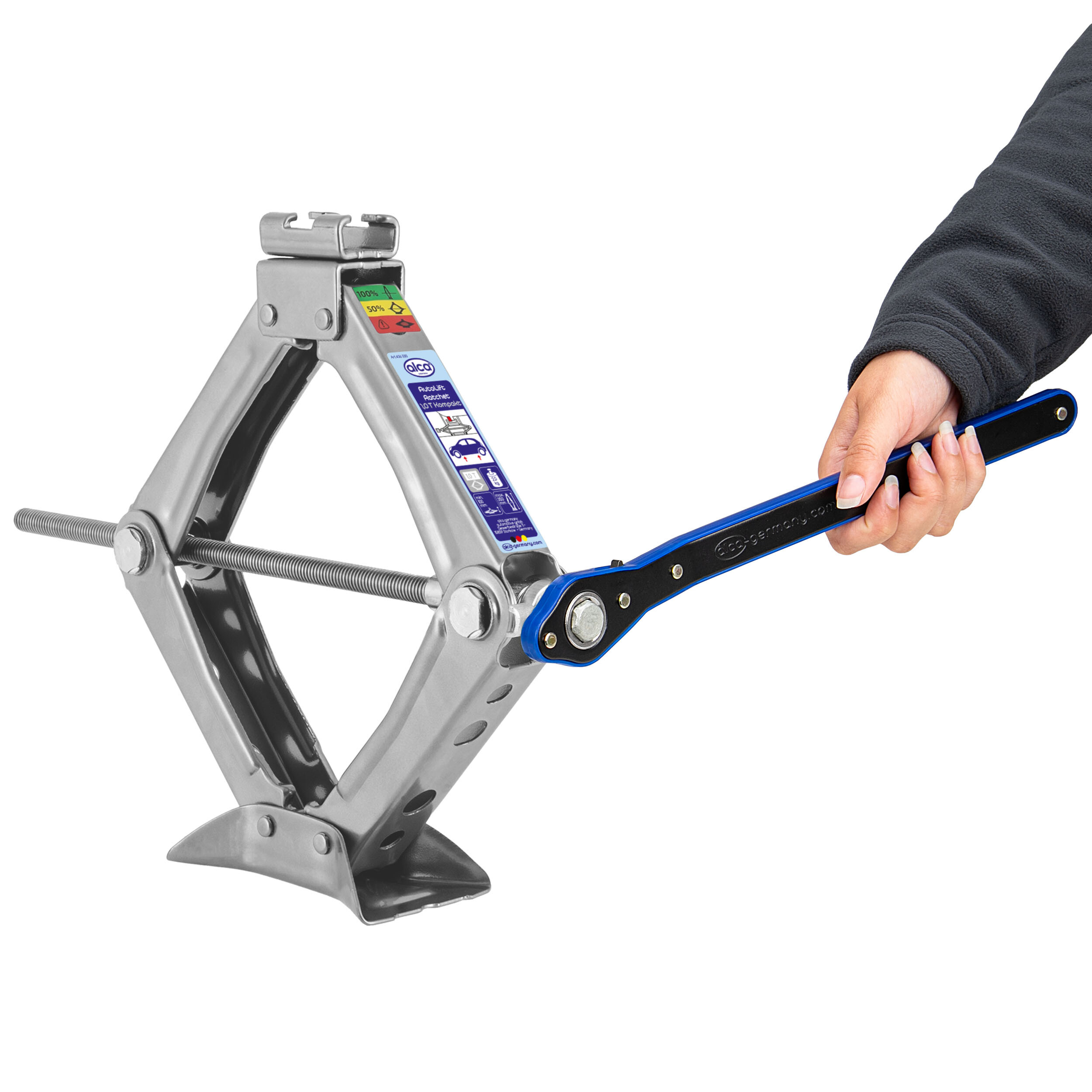 Scherenwagenheber mit Ratsche 1,0 t | alca® Autolift Ratschet 1t