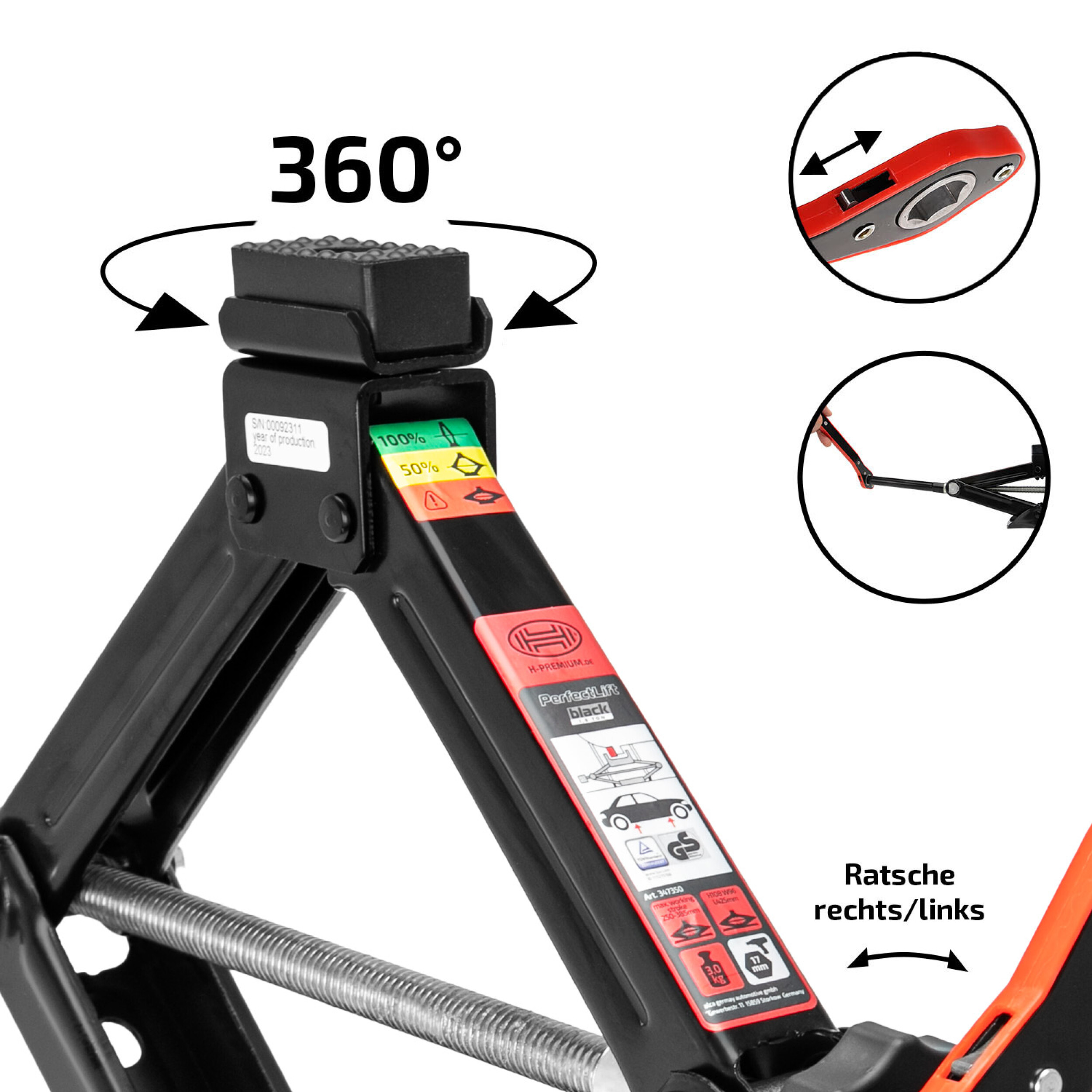 Scherenwagenheber 1,5t für BMW "Black Edition" | HEYNER® PerfectLift M PRO