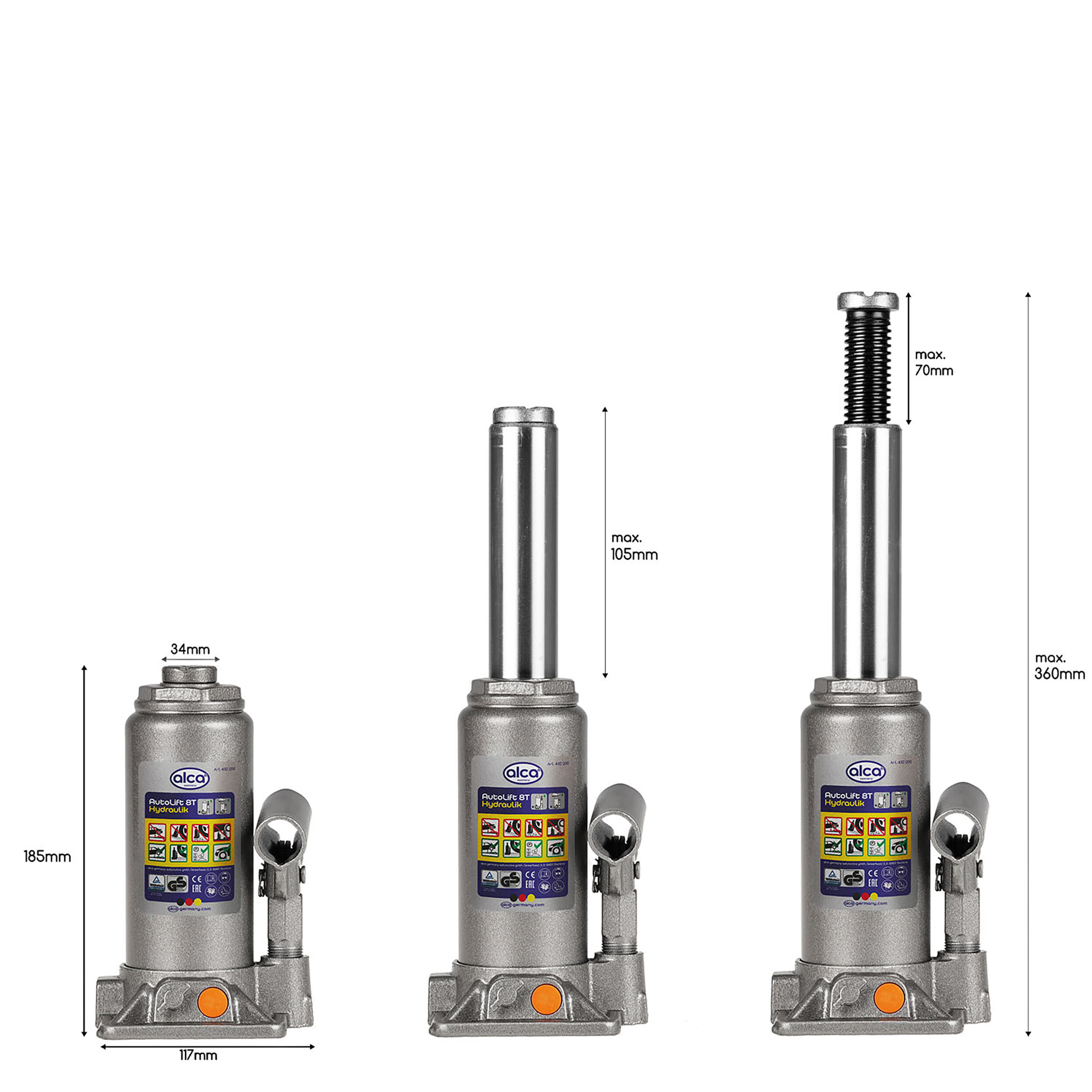 Hydraulischer Unterstellheber | alca® Auto Lift Hydraulik 8t