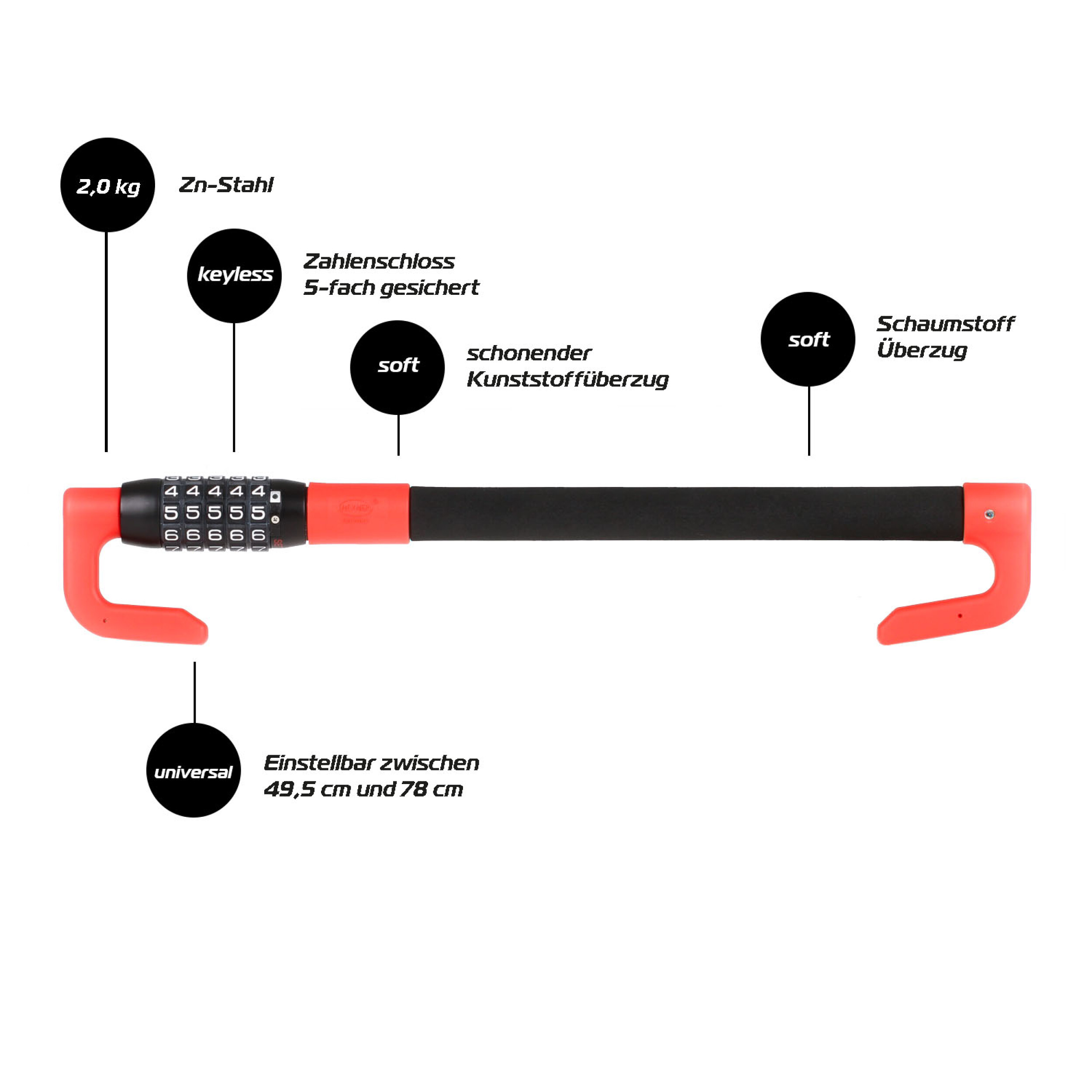 Pedal-Lenkradschloss | HEYNER® PedalBlock PRO