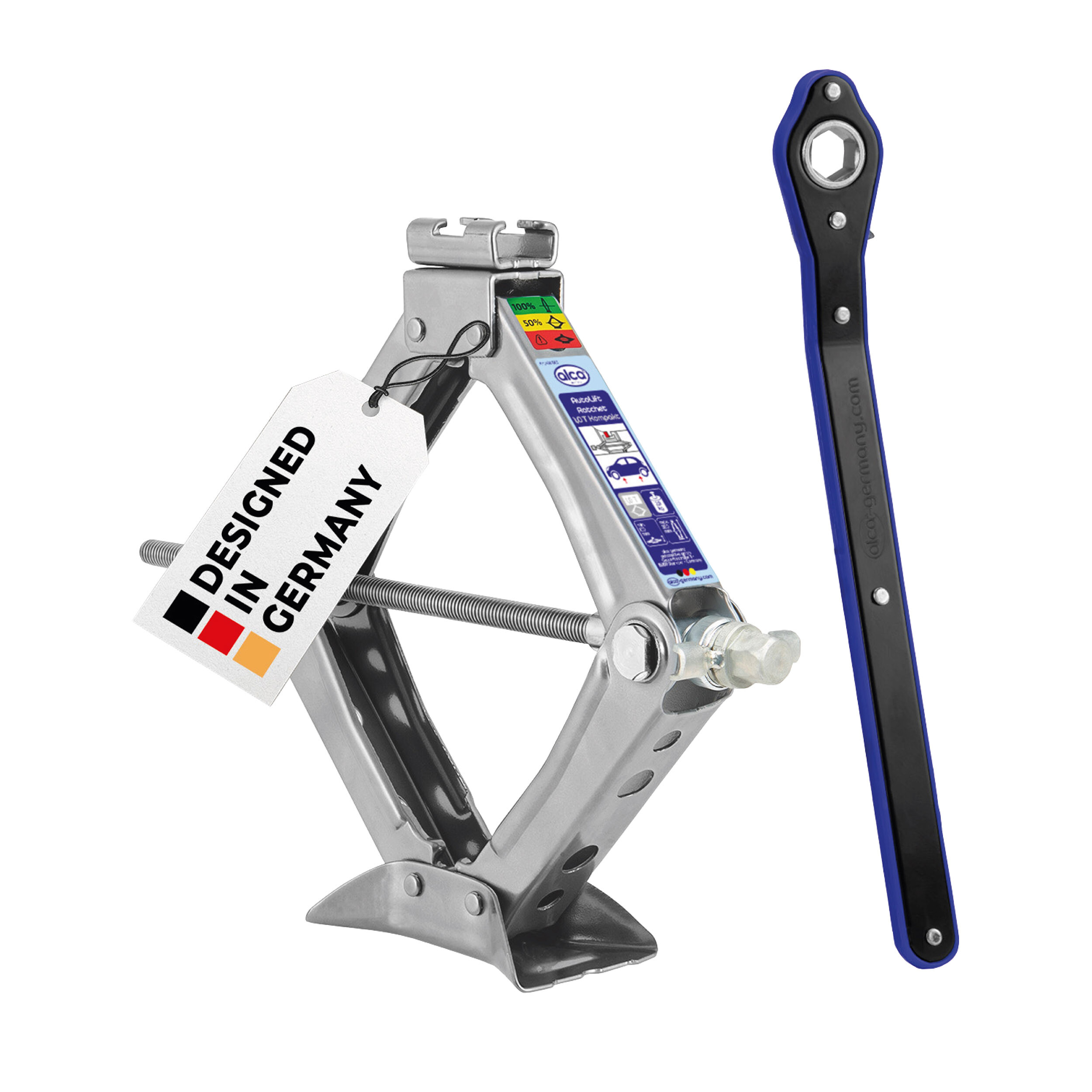 Scherenwagenheber mit Ratsche 1,0 t | alca® Autolift Ratschet 1t