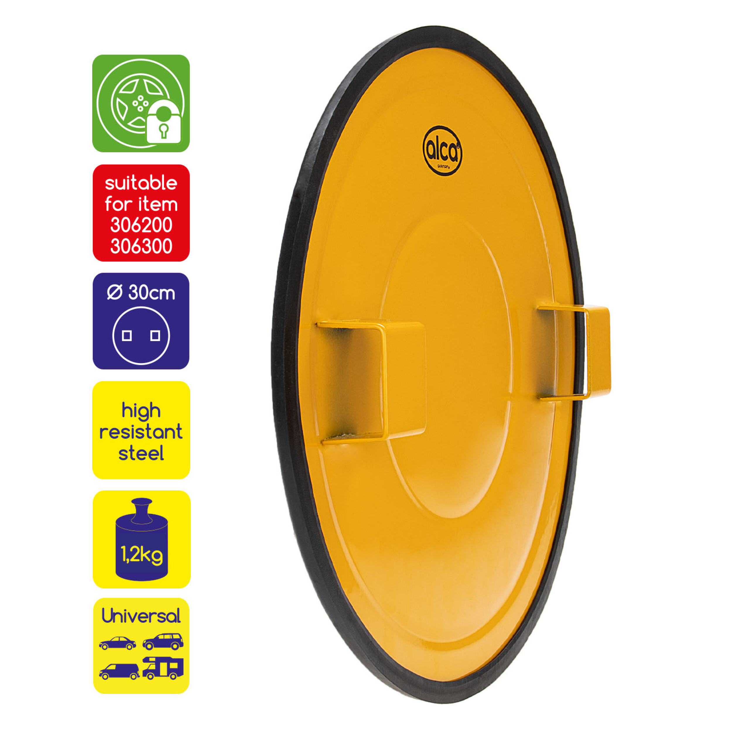 Radbolzenabdeckung für Radkralle | alca® AutoSafe PowerCover Plus